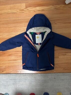Mini Boden Navy Hooded Puffer Jacket